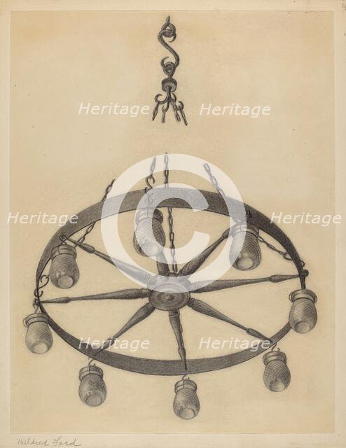 Chandelier, c. 1936. Creator: Mildred Ford.