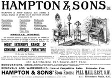 Advertisement for Hampton & Sons' show-rooms, 1898. Creator: Unknown.