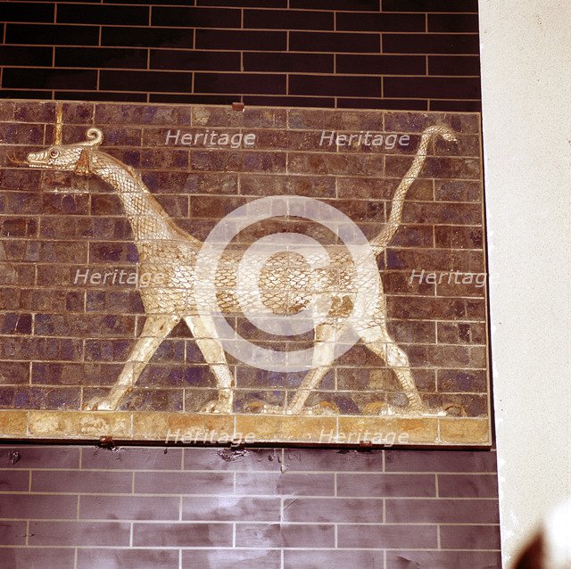 Dragon sacred to the god Marduk, detail of the Ishtar Gate, c604-c562 BC. Artist: Unknown