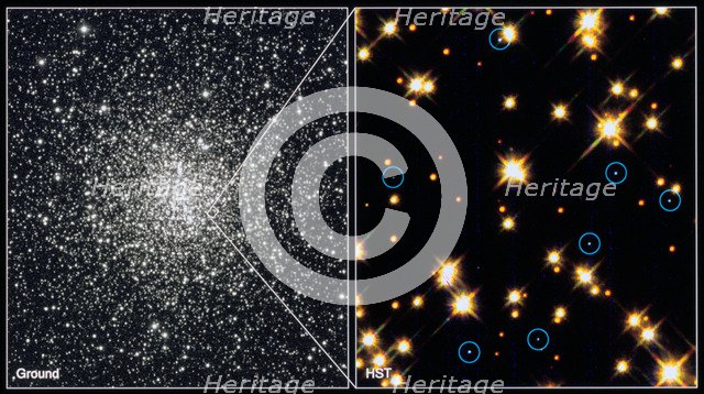 White dwarf stars in Globular Cluster M4H Bond (STSCI). Artist: Unknown