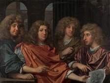 Group portrait of four artists, c.1680.  Creator: Monogrammist G. F..