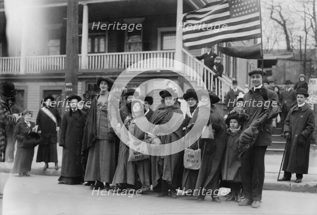 Suffrage hike to Albany, 1/1/14, 1914. Creator: Bain News Service.