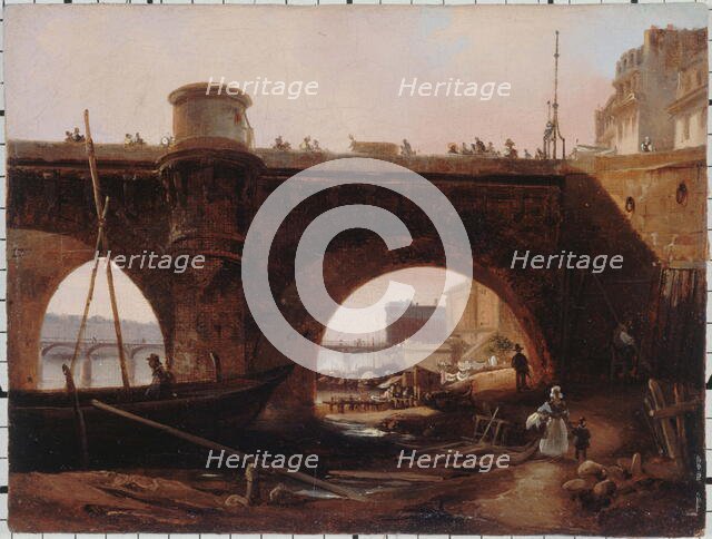 Pont-Neuf, seen from the right bank, around 1830. Creator: Unknown.