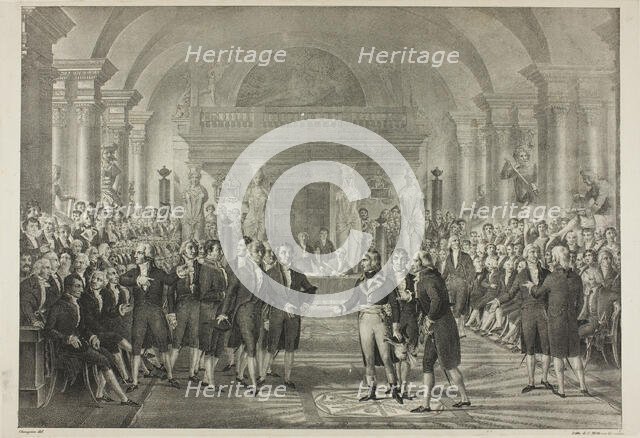 Napoleon in the Chamber of Deputies, from the Political and Military Life of Napoleon, 1822/26. Creator: Charles Etienne Pierre Motte.