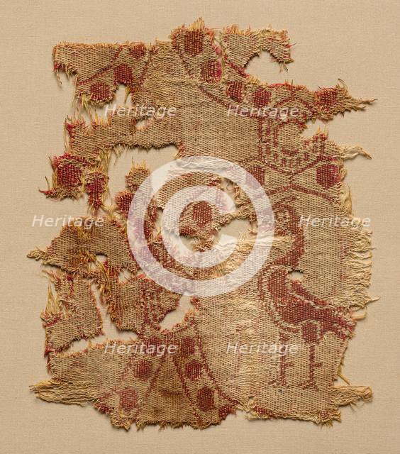 Fragment of roundels with single bird, 700s. Creator: Unknown.