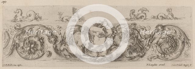 Ornamental Frieze with Marine Creatures, probably 1648. Creator: Stefano della Bella.