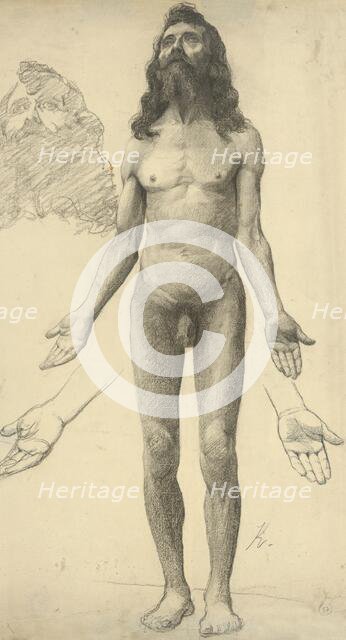 Nude man with a beard, 1910-1915. Creator: Ferdinand Katona.