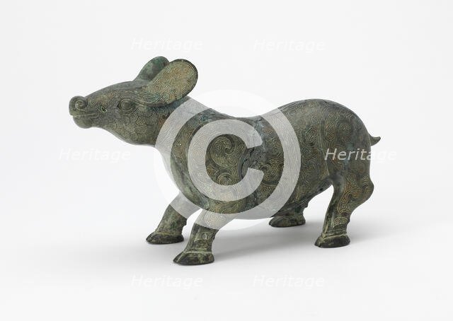 Fitting in the form of a quadruped with interlace, Late Eastern Zhou dynasty, 5th century BCE. Creator: Unknown.