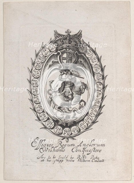 Trade Card for Sir Robert Peake, printer and publsiher, ca. 1635-67. Creator: Anon.