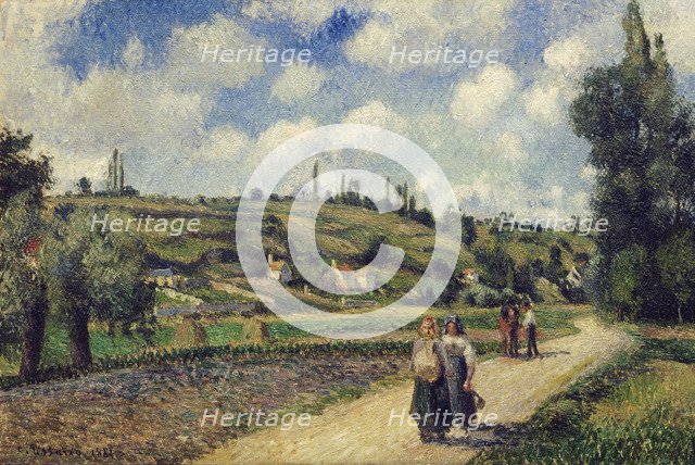 Landscape near Pontoise, the Auvers Road, 1881. Artist: Pissarro, Camille (1830-1903)