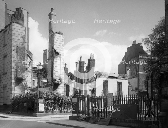 Bombed ruins of No 1 Dix's Field, Exeter, Devon, 1942. Artist: Margaret Tomlinson.