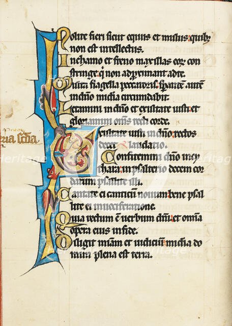Decorated Initial E; Psalter, third quarter of 13th century. Creator: Unknown.