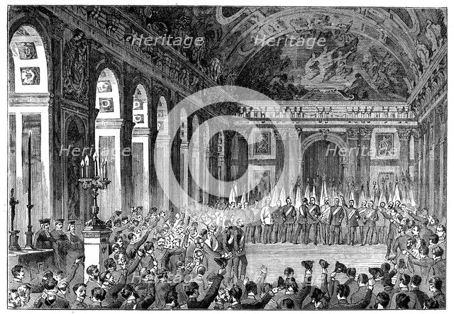 Wilhelm I becoming Emperor of Germany, 18 January 1871 (c1880). Artist: Anon