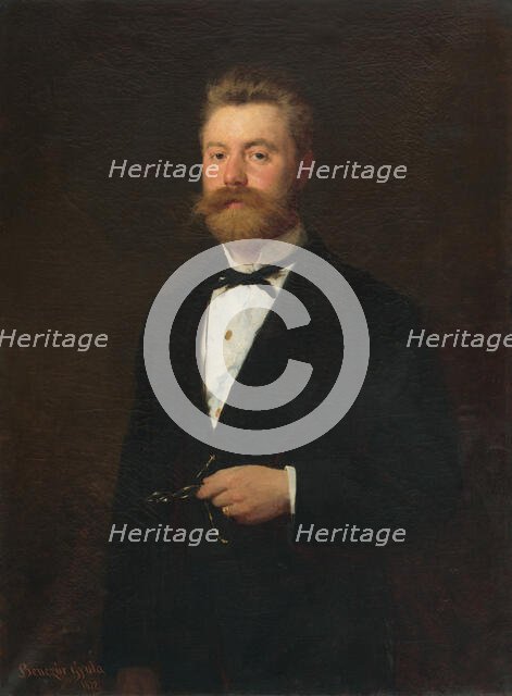 Official portrait of Gejza Bencúr, 1872. Creator: Gyula Benczúr.