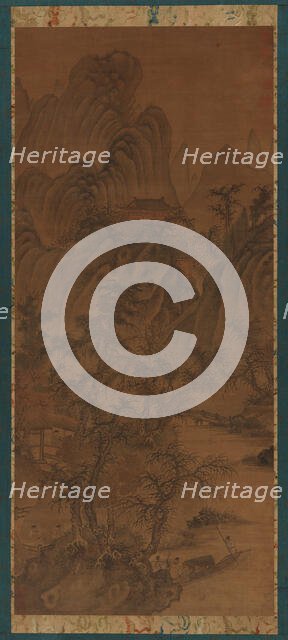 Landscape with Farm Buildings and Figures, 1368-1644. Creator: Unknown.