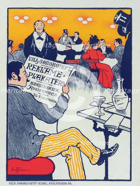 Affiche danoise pour les "Affiches artistiques Wilh. Söborg"., c1897. Creator: Paul Fischer.