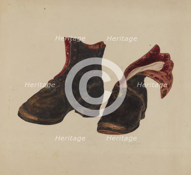Boy's Shoes, 1935/1942. Creator: Marjorie McIntyre.
