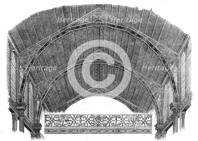 Progress of the International Exhibition Building: ornamentation of roof and railing of..., 1862. Creator: Unknown.