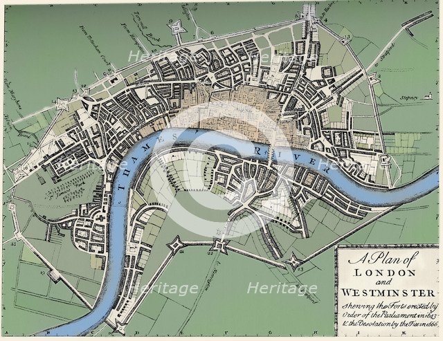 Plan of London and Westminster, 1749 (1903). Artist: Unknown.