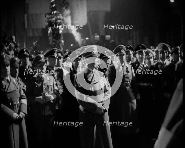 Adolf Hitler, the German Leader, Listening to a Speech by Hermann Goering Along..., 1937. Creator: British Pathe Ltd.