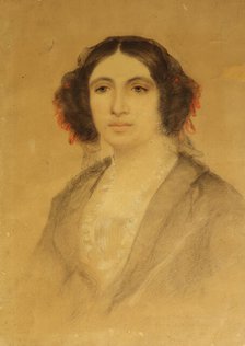 Portrait of George Sand, 1840. Creator: Anonymous.