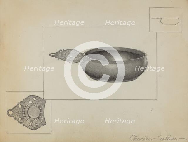 Pewter Porringer, c. 1936. Creator: Charles Cullen.