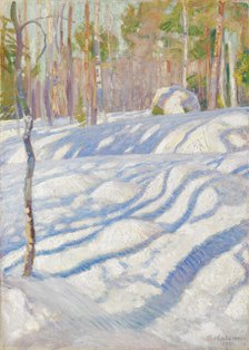 Sunlit Winter Lanscape, 1911. Creator: Pekka Halonen.