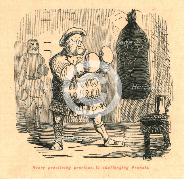 'Henry practising previous to challenging Francis', 1897.  Creator: John Leech.