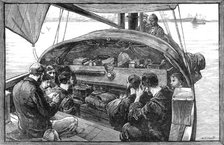 East African Slave Trade: Sunday morning service on board the steam-pinnace of H.M.S. London, 1881. Creator: R&E Taylor.