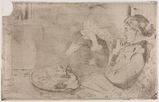Lydia and her Mother at Tea, c. 1880. Creator: Mary Cassatt (American, 1844-1926).