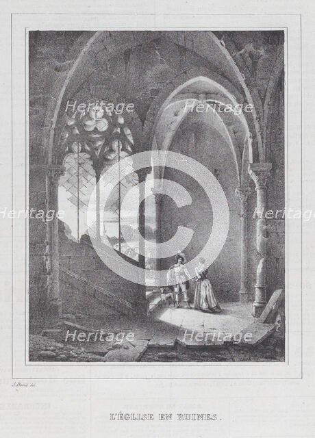 L'Eglise en Ruines, ca. 1834. Creator: Anon.
