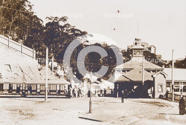Mosman tram terminus at Mosman Bay, 1907. Creator: Unknown.
