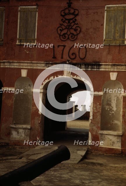 In the old fort built by the French, Frederiksted, Saint Croix island, Virgin Islands, 1941. Creator: Jack Delano.