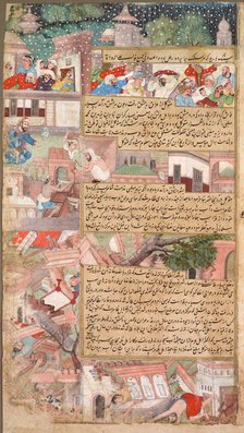 Page of disasters, from the Tarikh-i Alfi (History of the Thousand [Years]), c. 1595. Creator: Unknown.