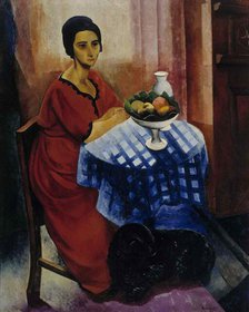 Woman at the Table, 1919. Creator: Moise Kisling.