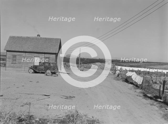 The Schroeder family's new house, Dead Ox Flat, Malheur County, Oregon, 1939. Creator: Dorothea Lange.