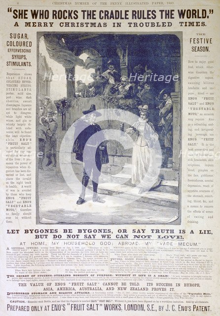 Eno's Fruit Salt advertisement, 1889. Artist: Unknown