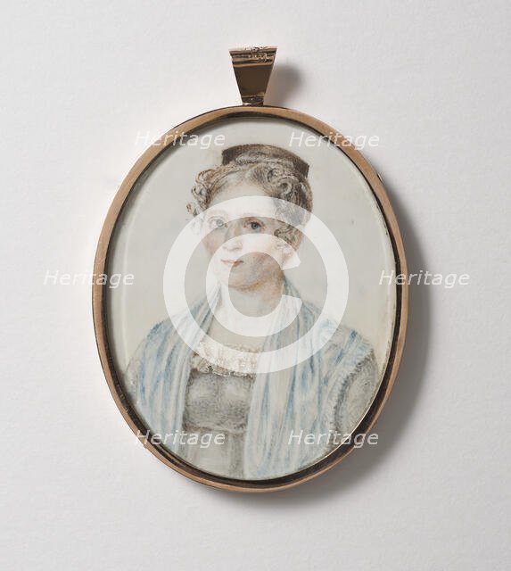 Unknown woman (verso). Gold mounting by Olof Hallman...,  c.1800. Creator: Gustaf Wilhelm Finnberg.