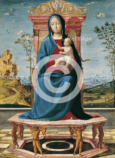 The Virgin and Child enthroned, 1495. Creator: Lorenzo Costa.