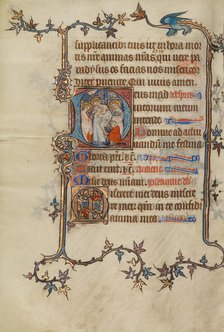 Initial D: The Deposition; Bute Psalter, text and illumination about 1330. Creator: Atelier of the Passion Master.