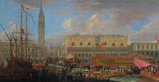 The Bucintoro Departing from the Bacino di San Marco, 1710. Creator: Luca Carlevarijs.