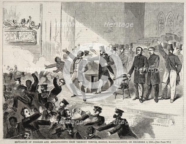 Expulsion of Negroes and Abolitionists from Tremont Temple, Boston, Massachusetts..., 1860. Creator: Winslow Homer (American, 1836-1910).
