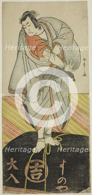The Actor Ichikawa Monnosuke II as the Pilgrim Kakuzan in the Play Shitenno Tonoi no..., c. 1781. Creator: Shunsho.