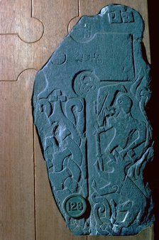 Thorwald's Cross-slab, a Viking cross slab showing Ragnarok, 10th century. Artist: Unknown