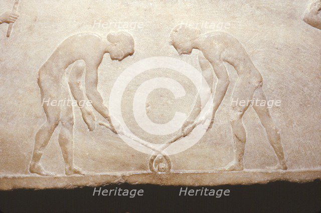 Greek Games from a marble relic, c490 BC. Artist: Themistocles.