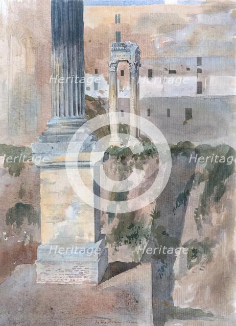 In the Forum, Rome, 1824. Creator: James William Giles.