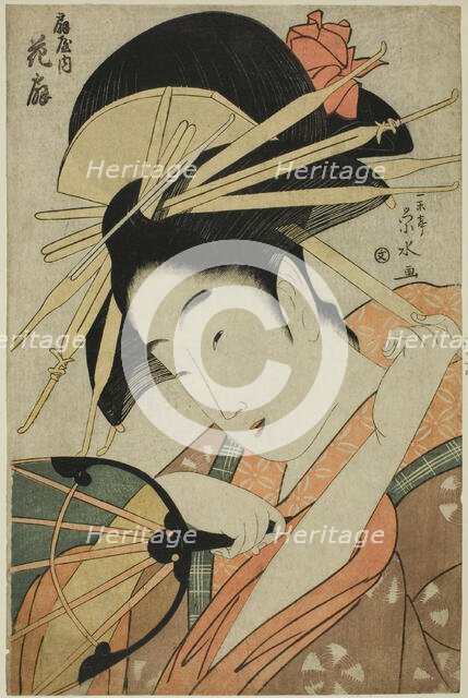 The Courtesan Hanaogi of the Ogiya, c. 1798. Creator: Ichirakutei Eisui.