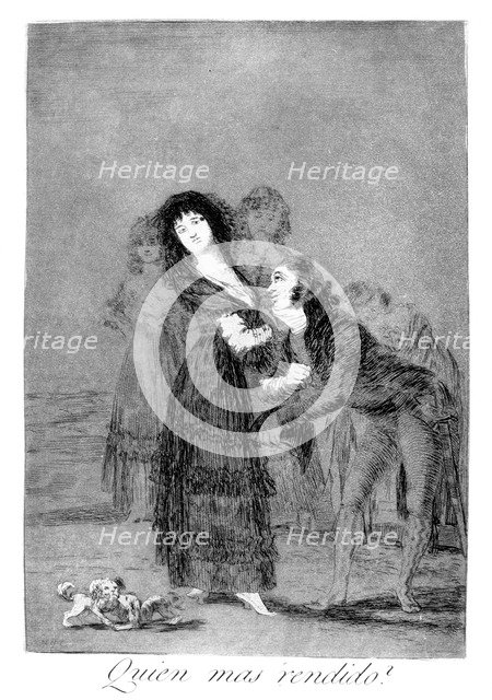 'Which of them is more overcome?', 1799. Artist: Francisco Goya