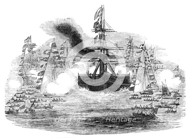 The Gomer Steamer coming into Portsmouth Harbour, 1844. Creator: Unknown.