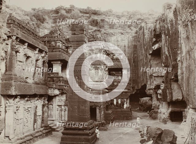 Khalias Rock-Hewn Temple, Ellora, c. 1890. Creator: Lala Deen Dayal.